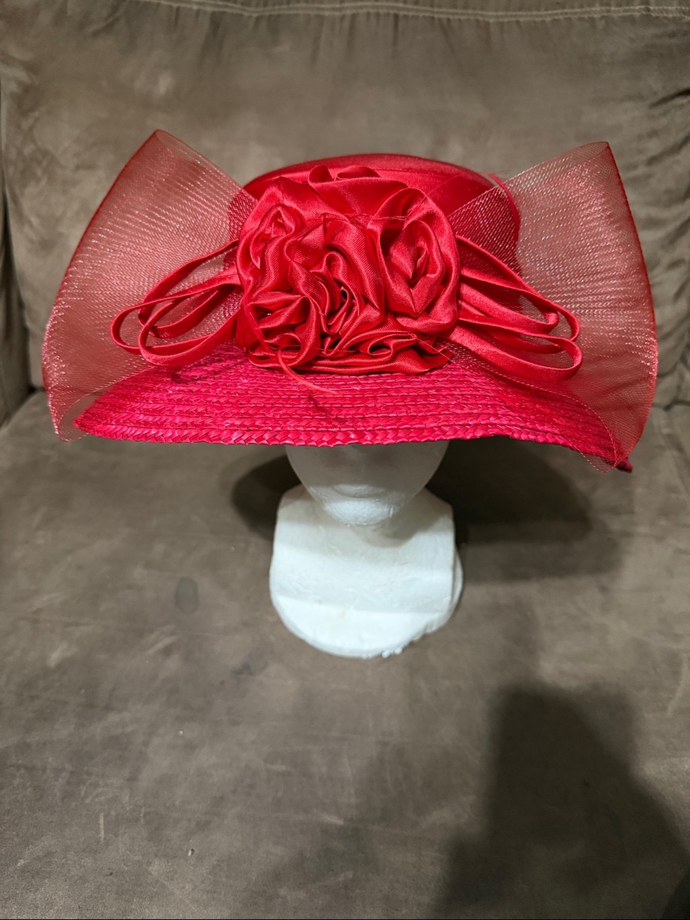 Women’s Summer Straw and Satin Gardening Hat